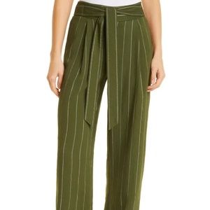 Vince Soft Stripe Pull-On Pants Olive Size XL